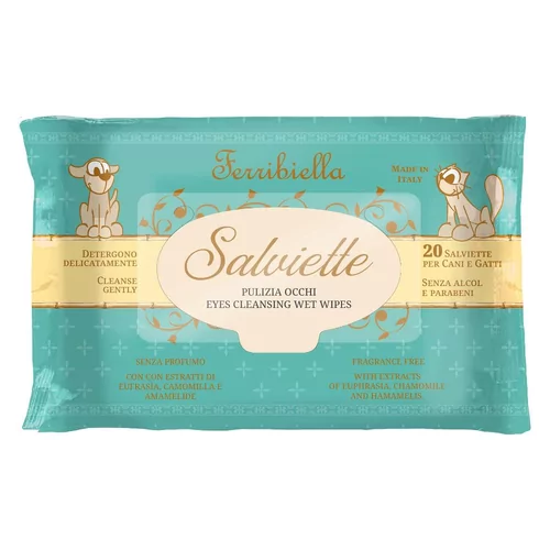 Ferribiella - Salviette Pulizia Occhi - Oogreinigingsdoekjes voor honden en katten - 20 stuks