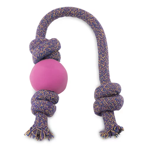 Beco Natural Rubber Ball & Rope - roze