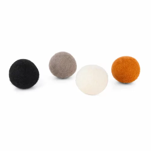 District 70 - Felt Ball Toys - kleurrijke viltballetjes - assortiment PURE 4 x 35 mm