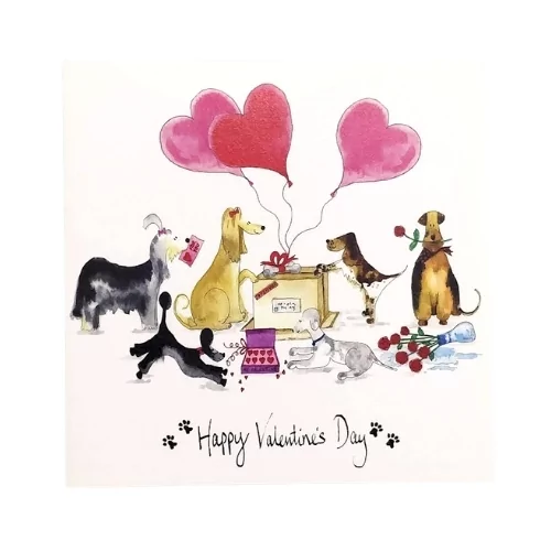 wenskaart 'Happy Valentine's Day' - dogs