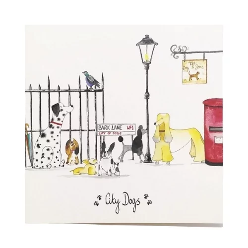 wenskaart 'City Dogs'
