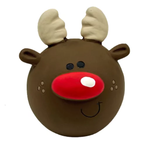 Ferribiella - Latex kerstbal met pieper 'Christmas Friends' - model rendier