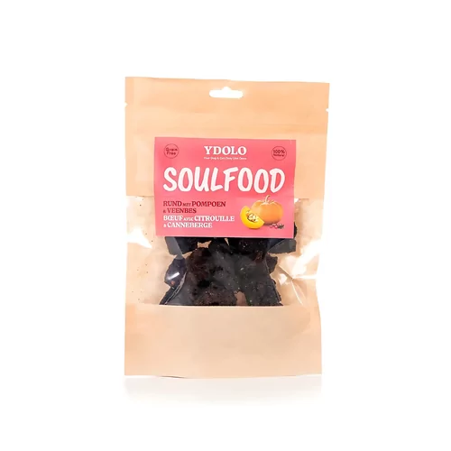 Ydolo - SoulFood Natuurlijke Vleessnack - Rund met pompoen en veenbes - 4 REPEN