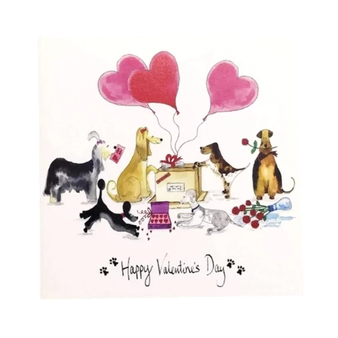 wenskaart 'Happy Valentine's Day' - dogs